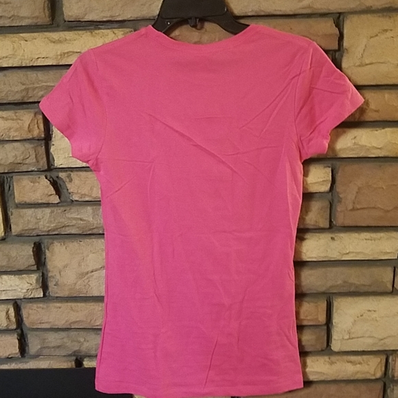 Maroon 5 womens shirt short sleeve LARGE airplane graphics PINK A4 - Picture 4 of 4